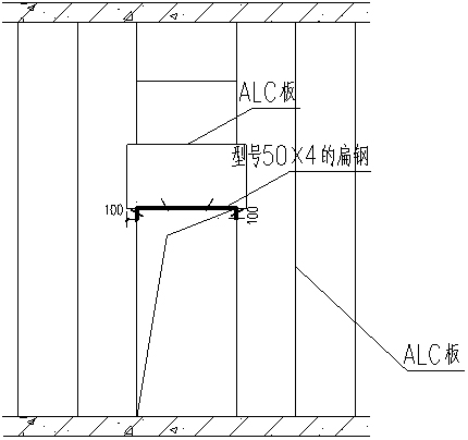 蒸压加气混凝土板(alc板)门洞大于1200处理示意图