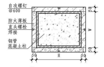 50厚alc薄板包方钢柱直头螺栓焊接做法